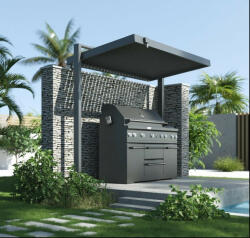 ROJAPLAST Shelter alumínium kerti grill szabadon álló előtető, pergola, nyitható lamellákkal, szürke antracit
