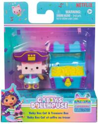 Gabby's Dollhouse Set figurina si accesoriu, Gabbys Dollhouse, Baby Box Cat si Treasure Box, 20149924 Figurina