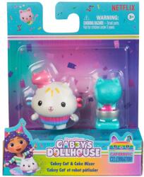 Gabby's Dollhouse Set figurina si accesoriu, Gabbys Dollhouse, Cakey Cat si Cake Mixer, 20149925 Figurina