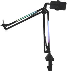 Thunder Germany PCST-15L 2-in-1 Kombinált LED-es mikrofon és telefon tartó, PODCAST állvány