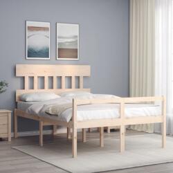 vidaXL tömör fa ágy időseknek fejtámlával 140x200 cm (3195416)