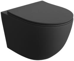 Lavita Sinto Black 3.0 wc csésze lassú záródású ülőkével függesztett dilettációs szivacs nélkül fekete matt 5900378356769