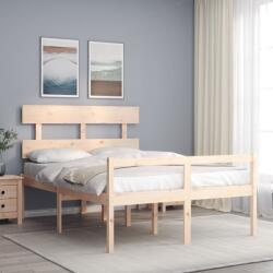 vidaXL tömör fa ágy időseknek fejtámlával 140x190 cm (3195331)