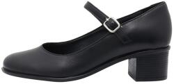 Nicolis Pantofi dama, Nicolis, 123409-Negru, casual, piele naturala, cu toc, negru (Marime: 40)