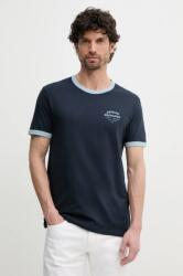 Giorgio Armani pamut póló sötétkék, férfi, nyomott mintás, XM000536 AF10334 - sötétkék XL