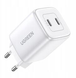 UGREEN Hálózati töltő Ugreen Nexode 45W, 2x Usb-c, PD3.0, QC4.0, GaN (fehér) (6941876213276)