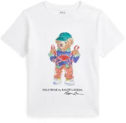 Ralph Lauren gyerek pamut póló fehér, nyomott mintás, 322973136002 - fehér 94-100