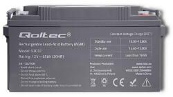 Qoltec Zárt savas akkumulátor AGM 12 V 65 Ah. 53037. Qoltec (53037)