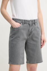 Pepe Jeans farmer rövidnadrág BERMUDA SHORT HW női, szürke, sima, magas derekú, PL801189UN3 - szürke 26