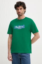 Pepe Jeans pamut póló PICTHON zöld, férfi, nyomott mintás, PM509782 - zöld S