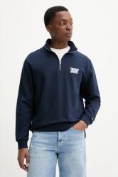 Tommy Hilfiger pamut melegítőfelső sötétkék, férfi, nyomott mintás, DM0DM21865 - sötétkék L