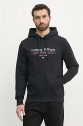 Tommy Hilfiger pamut melegítőfelső fekete, férfi, nyomott mintás, kapucnis, MW0MW38672 - fekete XL