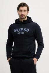 GUESS felső BEAU sötétkék, férfi, nyomott mintás, kapucnis, M5GQ36 KCN01 - sötétkék S