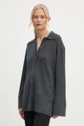 By Malene Birger gyapjú pulóver DELPHINE könnyű, női, szürke, Q72580001 - szürke L