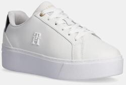 Tommy Hilfiger bőr sportcipő TH PLATFORM COURT SNEAKER fehér, FW0FW08614 - fehér Női 40
