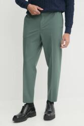 HUGO BOSS gyapjú nadrág zöld, testhezálló, 50530110 - zöld 48