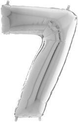 Héliumos fólia lufi, 7-es szám, 65 cm, ezüst - delfinbuvar