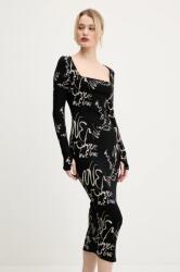Desigual ruha VALENCIA fekete, midi, testhezálló, 25SWVK05 - fekete S