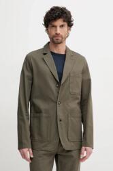 Barbour pamut blézer Bayview Herringbone Overshirt zöld, férfi, MOS0423 - zöld XXL