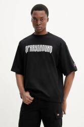 Sprayground pamut póló fekete, férfi, nyomott mintás, SP695BLK - fekete XS