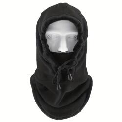 HARAHU Căciulă de iarnă din fleece cu glugă - Neagră KP36869