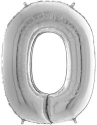  Héliumos fólia lufi, 0-as szám, 65 cm, ezüst