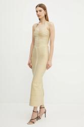 Herve Leger ruha Iris sárga, maxi, testhezálló, HLM8505780 - arany L