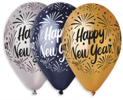 Happy New Year lufi 3 szín 10db /cs, 33cm