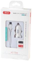XO autós töltő 2xUSB 2.1A + Micro kábel 1m (fehér)