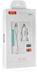 XO autós töltő 2xUSB 2.1A + Lightning kábel 1m (fehér)