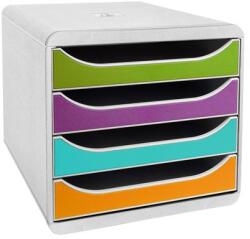 Exacompta Irattároló, műanyag, 4 fiókos, EXACOMPTA Big-Box Pop NCo (310909D) - molnarpapir