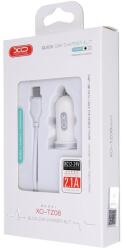 XO autós töltő 2xUSB 2.1A + Type-C kábel 1m (fehér)