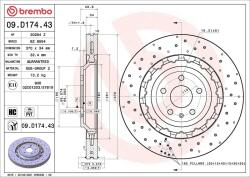 BREMBO féktárcsa BREMBO 09. D174.43 for AUDI (09.D174.43)