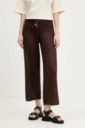 Abercrombie & Fitch pamut nadrág női, barna, magas derekú széles, KI111-5032 - barna S
