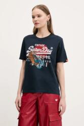 Superdry pamut póló női, sötétkék, W1011627A-JWV - sötétkék S