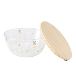 Boltze Home Collections Üvegtál fatetővel, 23x11, 5cm, Honey (2055982)