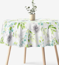 Goldea kör alkó pamut terítő deluxe - eucalyptus virágok Ø 200 cm