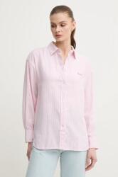 Pepe Jeans len ing DREAM női, galléros, rózsaszín, regular, PL305033 - rózsaszín S