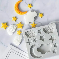 Égi motívumok fondant mintázó szilikon