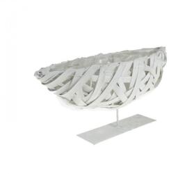  Kaspó háncs csónak alakú talpas 28*11*13cm fehér (VTA007)