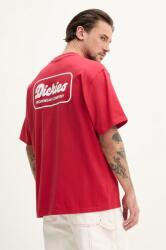 Dickies pamut póló piros, férfi, nyomott mintás, DK0A4Z8Z0ER1 - piros L