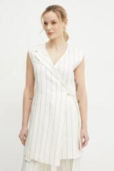 HUGO BOSS vászon ruha bézs, mini, harang alakú, 50537459 - bézs 40
