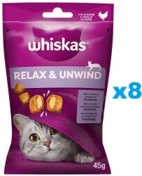 Whiskas Relaxare si Calm 8x45 g snack cu pui pentru pisica