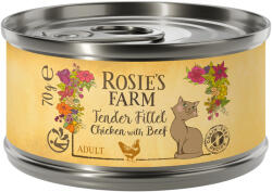 Rosie's Farm 12x70g Rosie's Farm Tender Filet Csirke & marha nedves macskatáp