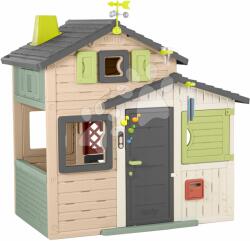 Smoby Casa Prietenilor cu sonerie în culoare naturală Friends House Evo Playhouse Life Smoby cu stație meteorologică extensibilă (SM810251-2A) Casuta pentru copii