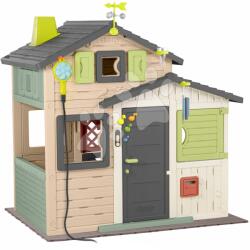 Smoby Casă Prietenilor în culori natur Friends House Evo Playhouse Life Smoby cu kit meteorologic și pardoseală extensibilă (SM810251-2D) Casuta pentru copii