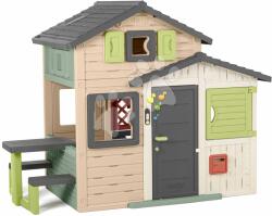 Smoby Căsuță Prietenilor cu masa de picnic în culori naturale Friends House Evo Playhouse Life Smoby extensibilă (SM810251-C) Casuta pentru copii