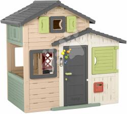 Smoby Căsuța Prietenilor cu clopoțel în culori naturale - Casa Prietenilor Evo Playhouse Life Smoby extensibilă (SM810251-A) Casuta pentru copii