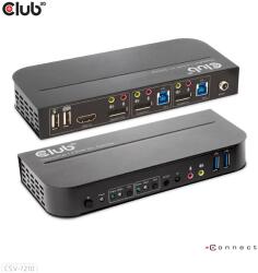 Club 3D KVM Switch - CSV-7210 (Dual DisplayPort, 4K60Hz, HDMI, KVM, IR távirányító) (CSV-7210) - pcx