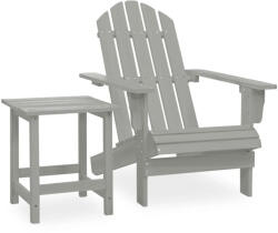 vidaXL szürke tömör fenyőfa kerti adirondack szék asztallal (VD315920)